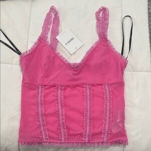 Forever 21 Fuchsia Lace Camisole